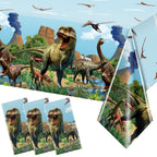 Tiamon 3 Pcs Dinosaur Tablecloths – 54x108 in Blue Waterproof Party Covers