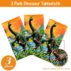 Tiamon 3 Pcs Dinosaur Tablecloths – 54x108 in Yellow