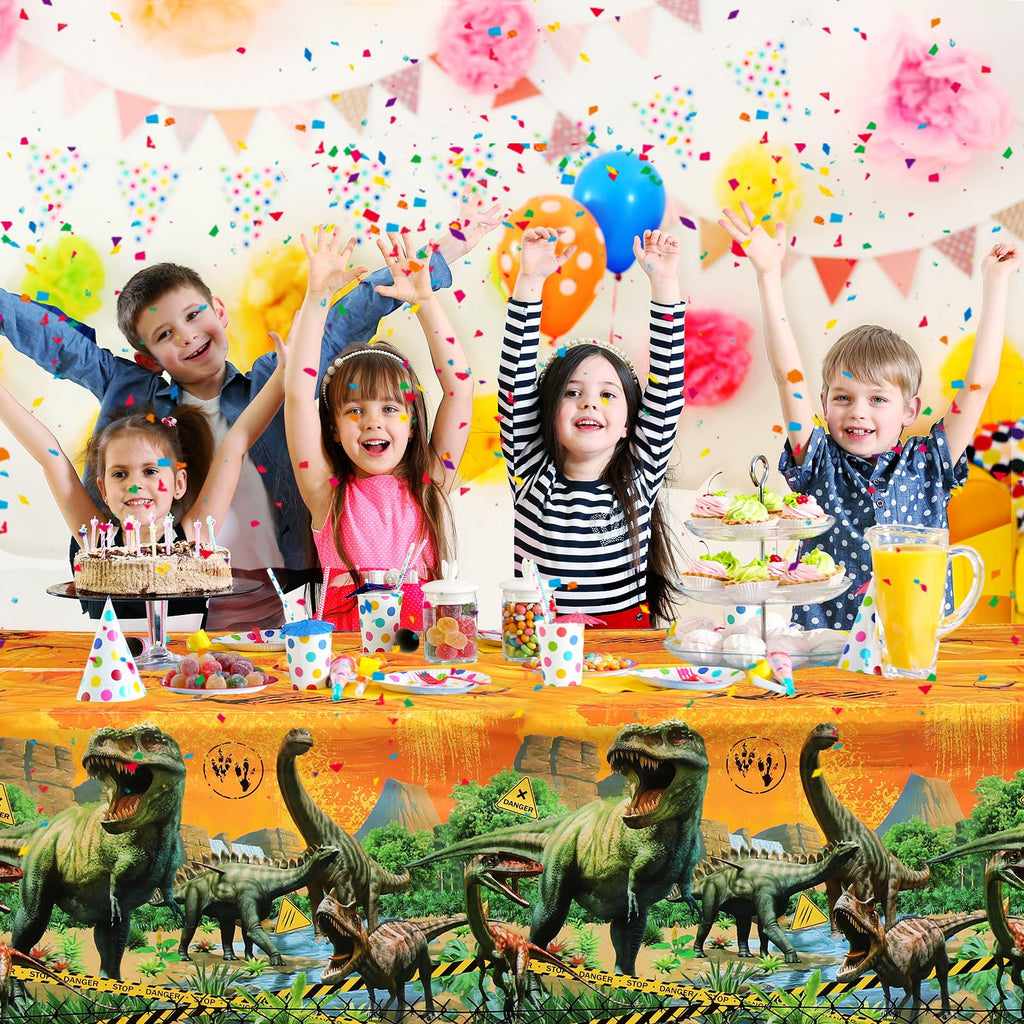 Tiamon 3 Pcs Dinosaur Tablecloths – 54x108 in Yellow