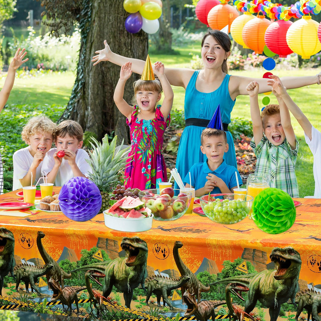 Tiamon 3 Pcs Dinosaur Tablecloths – 54x108 in Yellow