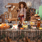 Tiamon 3-Pcs Western Party Tablecloth Set — Waterproof Cowboy Theme Table Covers 137 x 274 cm (54 x 108 in)