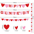 Tifeson Happy Galentine's Day Banner - Red Pink Glitter Heart Garland for Ladies & Girls Parties