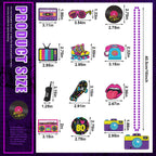 Tigeen 48 Pcs 80s Beaded Necklaces – Neon Colors, Retro Party Set, 12 Styles