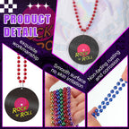 Tigeen 48 Pcs 80s Beaded Necklaces – Neon Colors, Retro Party Set, 12 Styles