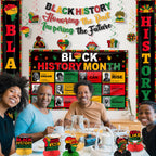 tineit Black History Month Decorations – 24Pcs Banner Set for Classrooms