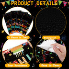 Tingjoo 4 Pcs Happy Birthday Tablecloth | 54 x 108 in Disposable Plastic Table Cover with Colorful Balloons