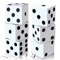 Tinlade 6 Pcs Dice Boxes – 11-Inch Jumbo White Dice for Vegas Casino Theme Party Decor