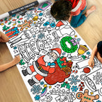 Tiny Expressions Christmas Coloring Tablecloth for Kids | Giant 30x72 Poster (Rolled, No Creases)