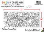 Tiny Expressions Christmas Coloring Tablecloth for Kids | Giant 30x72 Poster (Rolled, No Creases)