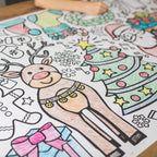Tiny Expressions Christmas Coloring Tablecloth for Kids | Giant 30x72 Poster (Rolled, No Creases)