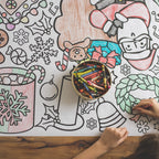 Tiny Expressions Christmas Coloring Tablecloth for Kids | Giant 30x72 Poster (Rolled, No Creases)