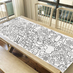 Tiny Expressions Christmas Coloring Tablecloth for Kids | Giant 30x72 Poster (Rolled, No Creases)