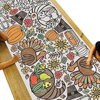 Tiny Expressions Thanksgiving Coloring Tablecloth for Kids - 30x72 Giant Poster (Rolled)