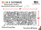 Tiny Expressions Thanksgiving Coloring Tablecloth for Kids - 30x72 Giant Poster (Rolled)