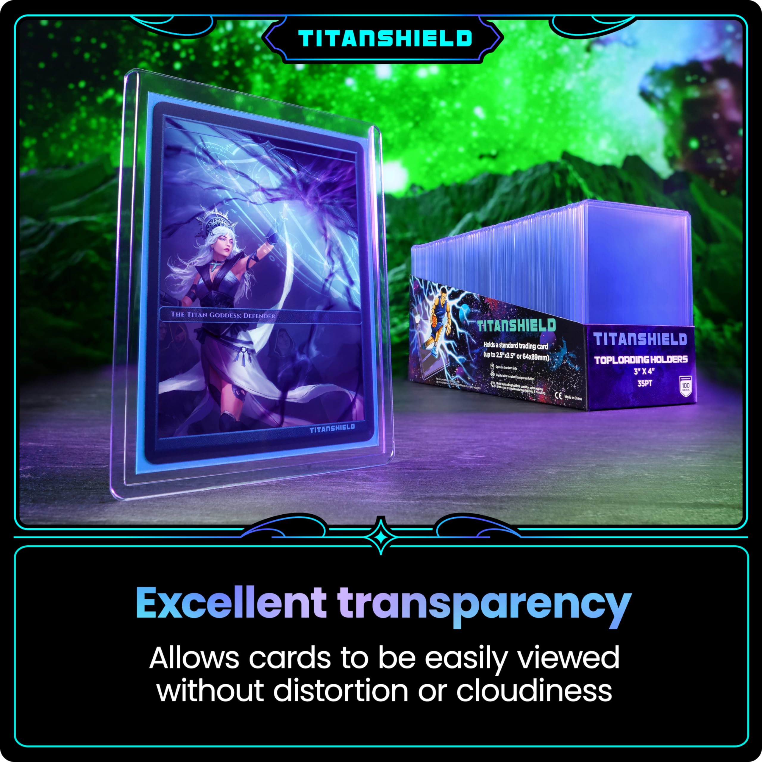 TitanShield 3x4 Inch Seamless Toploaders – 100 ct | Platinum Quality for Pokemon, MTG, Yugioh, and Kpop Photocards
