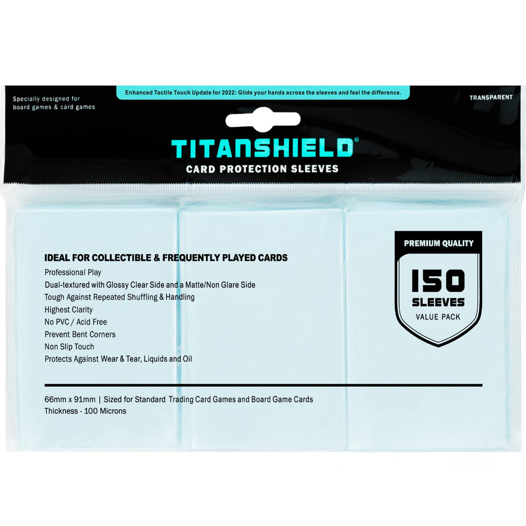 TitanShield Premium Card Sleeves – 150 Pack (66x91mm) Dual-Textured, Archival-Grade for MTG, Pokemon, One Piece, Lorcana