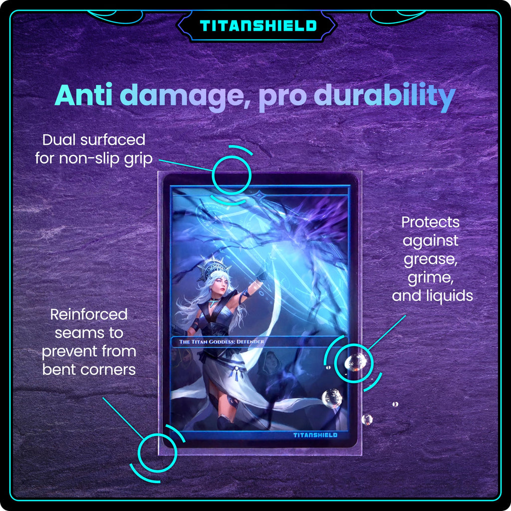 TitanShield Premium Card Sleeves – 150 Pack (66x91mm) Dual-Textured, Archival-Grade for MTG, Pokemon, One Piece, Lorcana