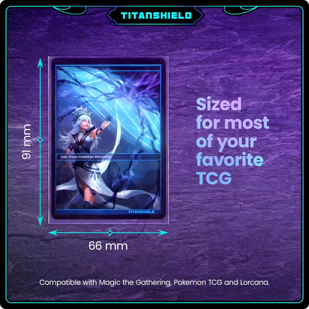 TitanShield Premium Card Sleeves – 150-Pack, 66x91mm, Glossy Front Matte Back for MTG, Pokemon, Lorcana, One Piece, Flesh & Blood