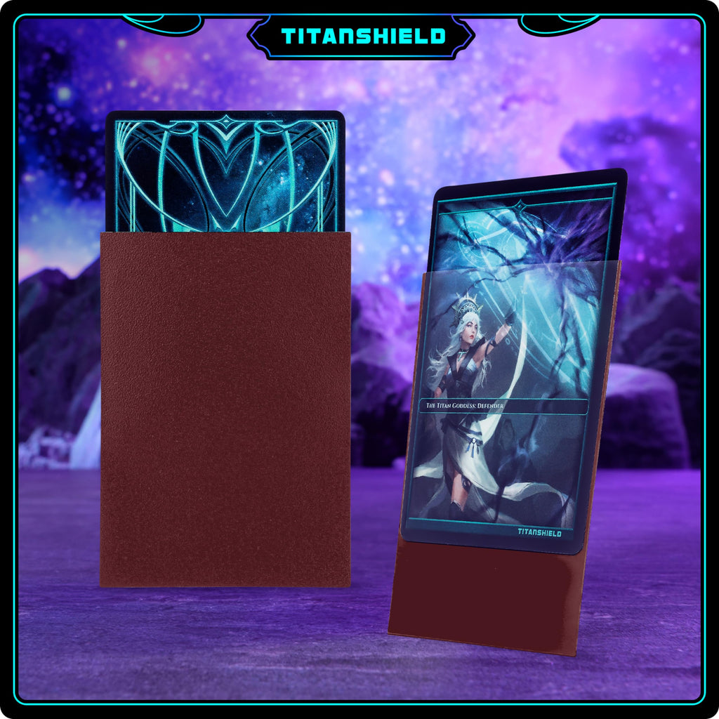 TitanShield Premium Card Sleeves – 150 Standard 66x91mm, Bordeaux Red – Compatible with Pokemon, One Piece, Lorcana, Flesh & Blood, MTG
