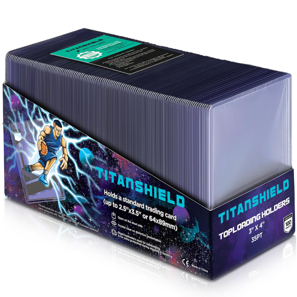 TitanShield 3x4 Inch Seamless Toploaders – 100 ct | Platinum Quality for Pokemon, MTG, Yugioh, and Kpop Photocards
