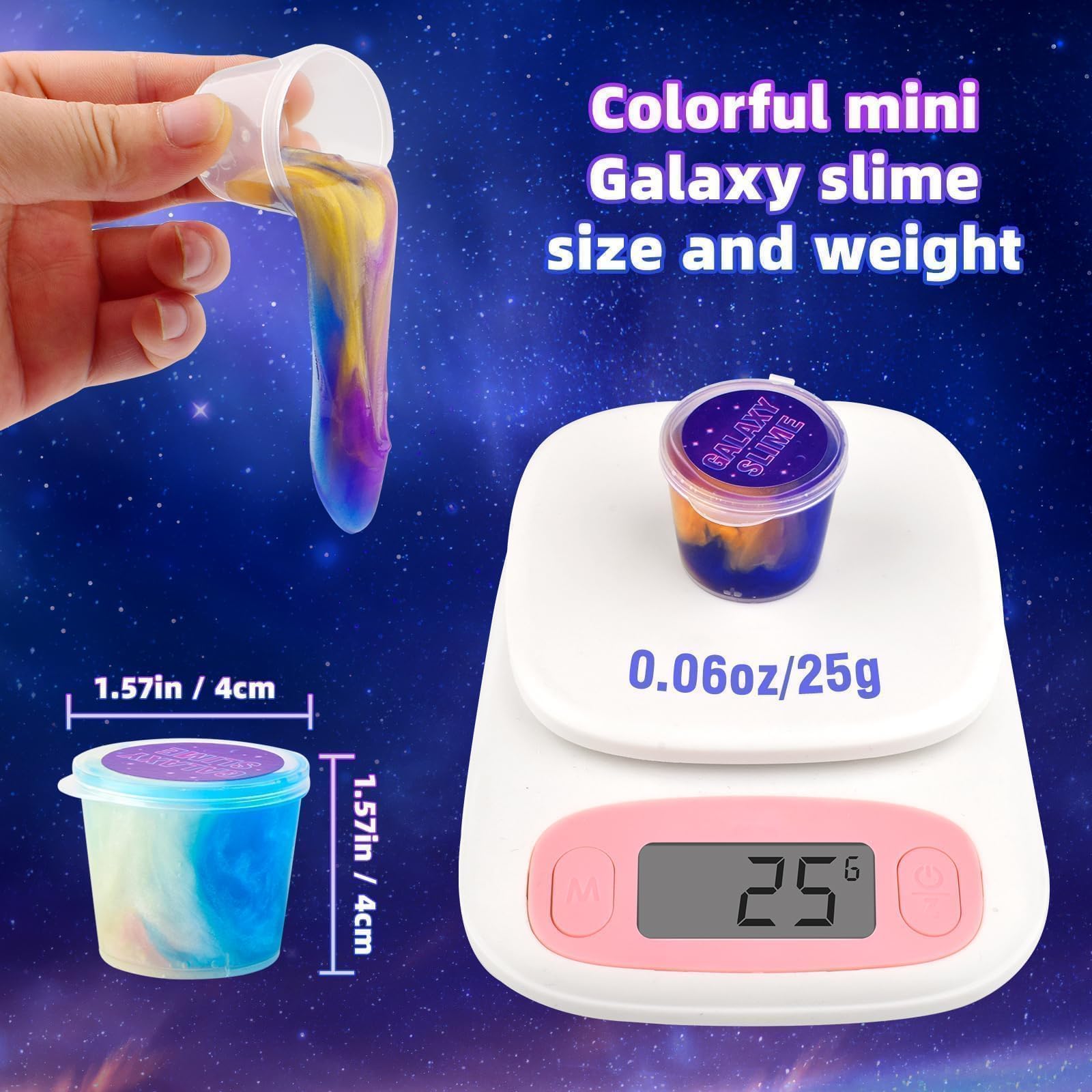 TITRITH 80-Pack Valentine Slime Party Favors Kit | Galaxy Slime Toys for Kids 4–12 | Soft Putty & Stress-Relief Play