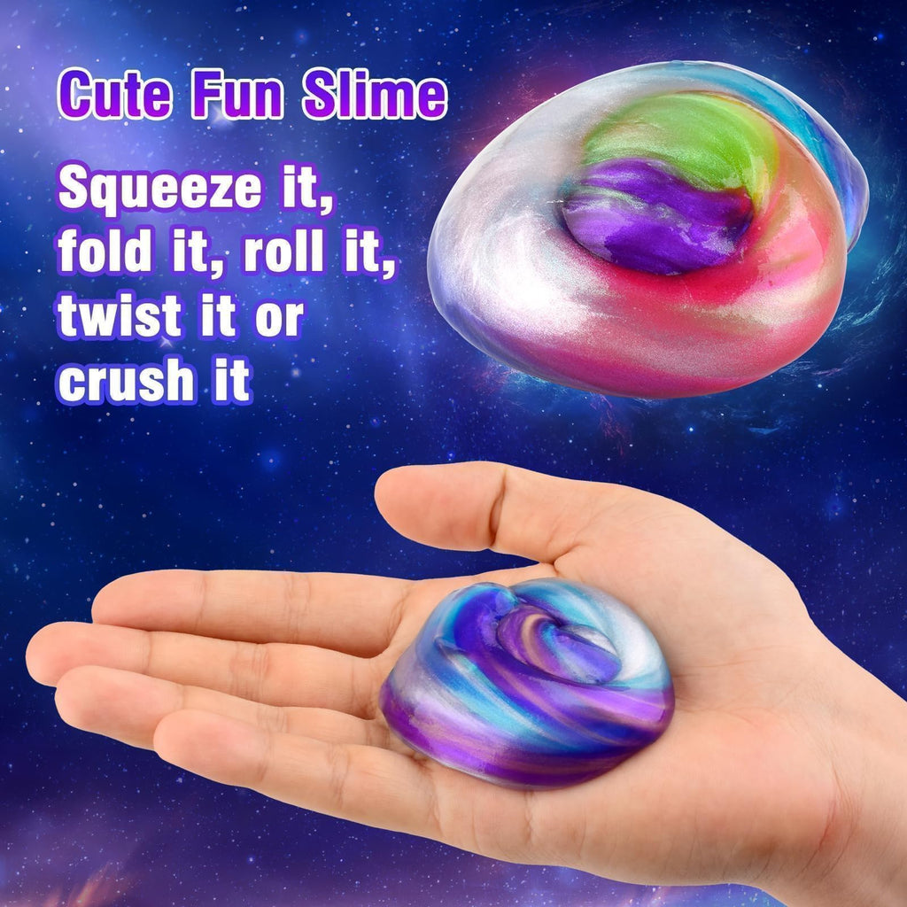TITRITH 80-Pack Valentine Slime Party Favors Kit | Galaxy Slime Toys for Kids 4–12 | Soft Putty & Stress-Relief Play