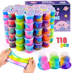 TITRITH 118-Pack Valentine Slime Party Favors Kit – Galaxy Slime Toys for Kids, Soft Putty, Classroom & Gift Bag Prizes