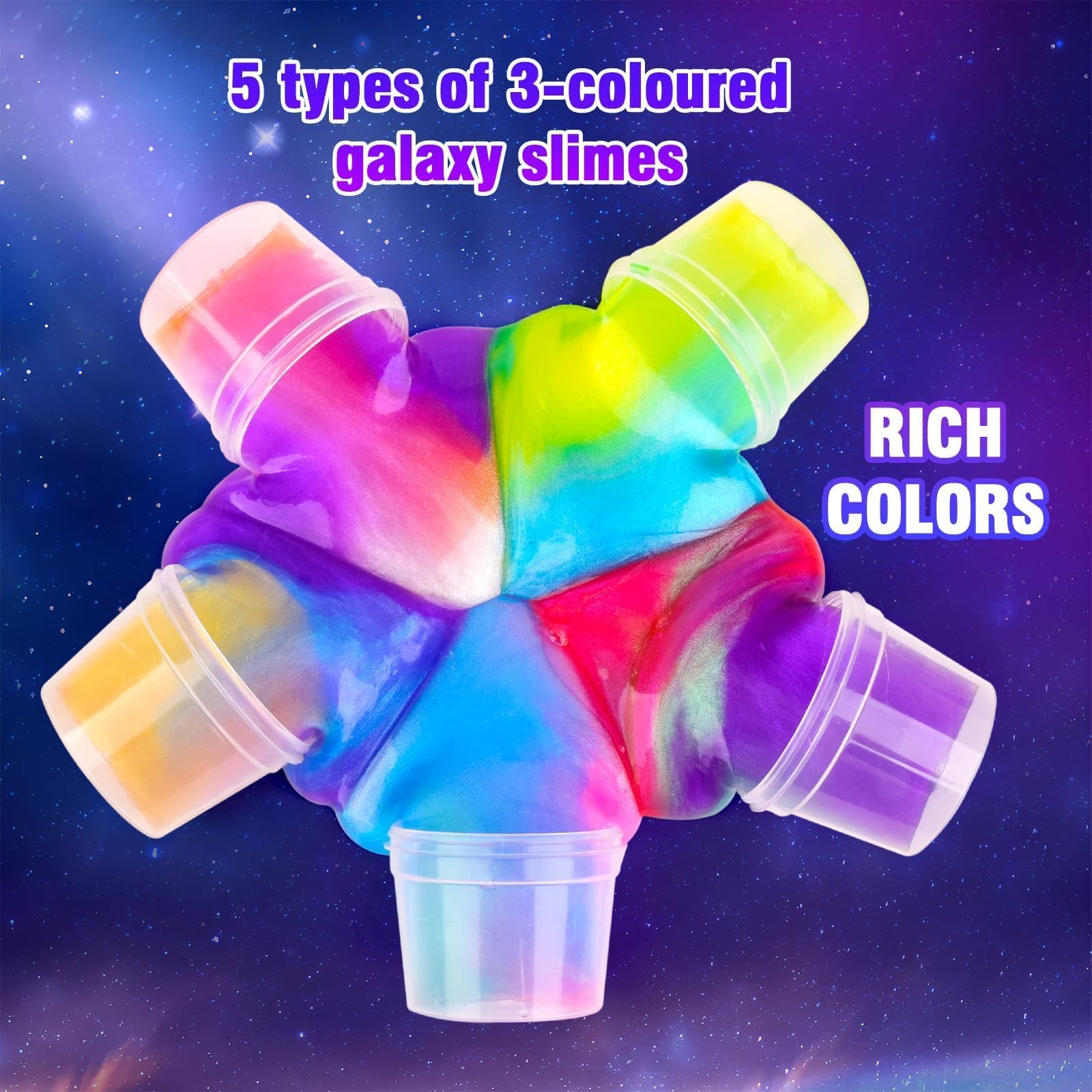 TITRITH 118-Pack Valentine Slime Party Favors Kit – Galaxy Slime Toys for Kids, Soft Putty, Classroom & Gift Bag Prizes