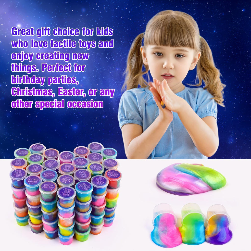 TITRITH 118-Pack Valentine Slime Party Favors Kit – Galaxy Slime Toys for Kids, Soft Putty, Classroom & Gift Bag Prizes