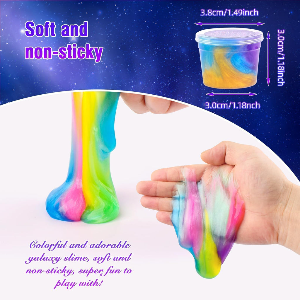 TITRITH 118-Pack Valentine Slime Party Favors Kit – Galaxy Slime Toys for Kids, Soft Putty, Classroom & Gift Bag Prizes