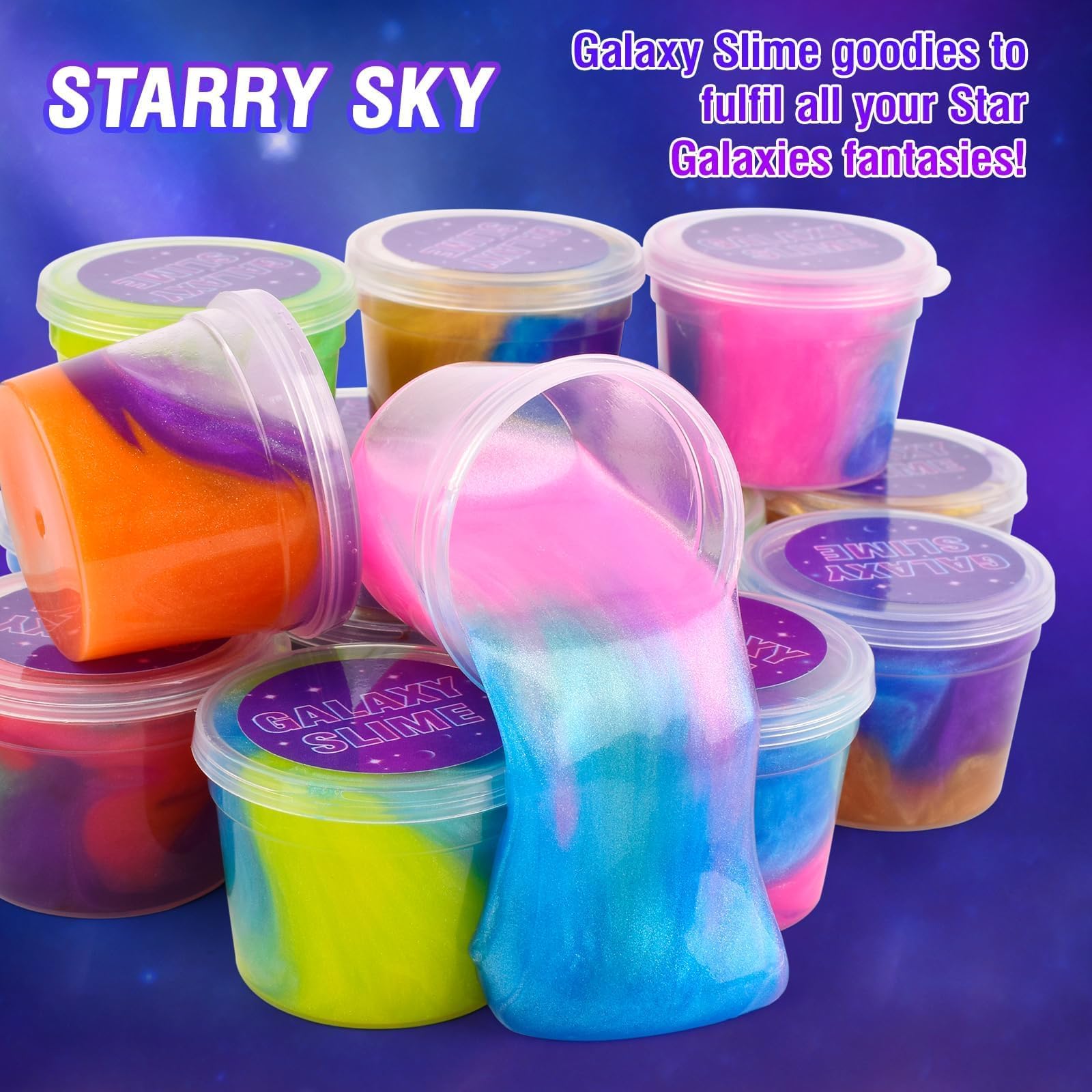 TITRITH 118-Pack Valentine Slime Party Favors Kit – Galaxy Slime Toys for Kids, Soft Putty, Classroom & Gift Bag Prizes