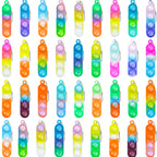 Tiusue 72 Pcs Kids Party Favors Pop Fidget Keychains – Mini Fidget Toys Bulk for Goodie Bags & Classroom Prizes
