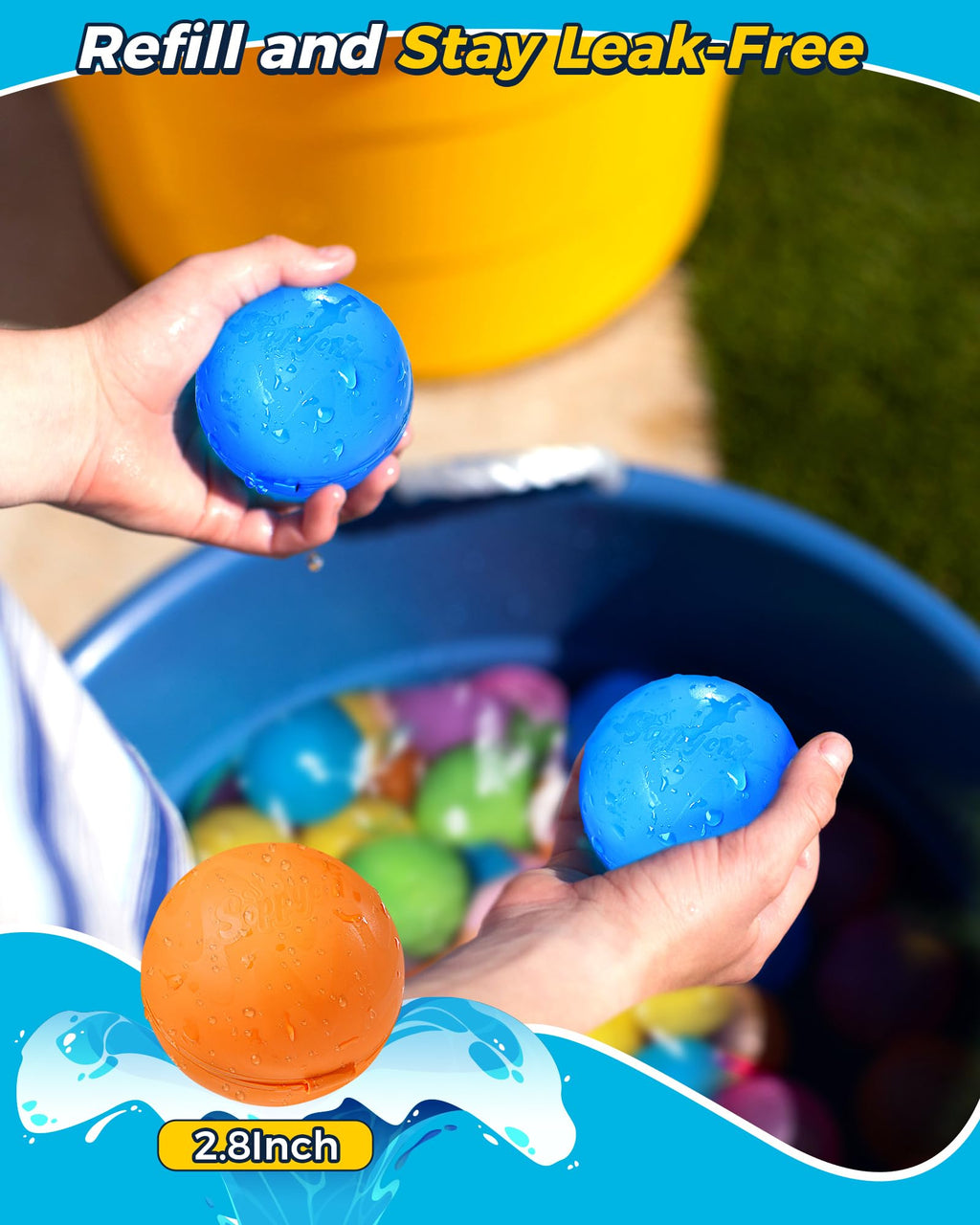 Tlitlimom Reusable Water Balloons – Self-Sealing 18-Pack for Kids 3–12