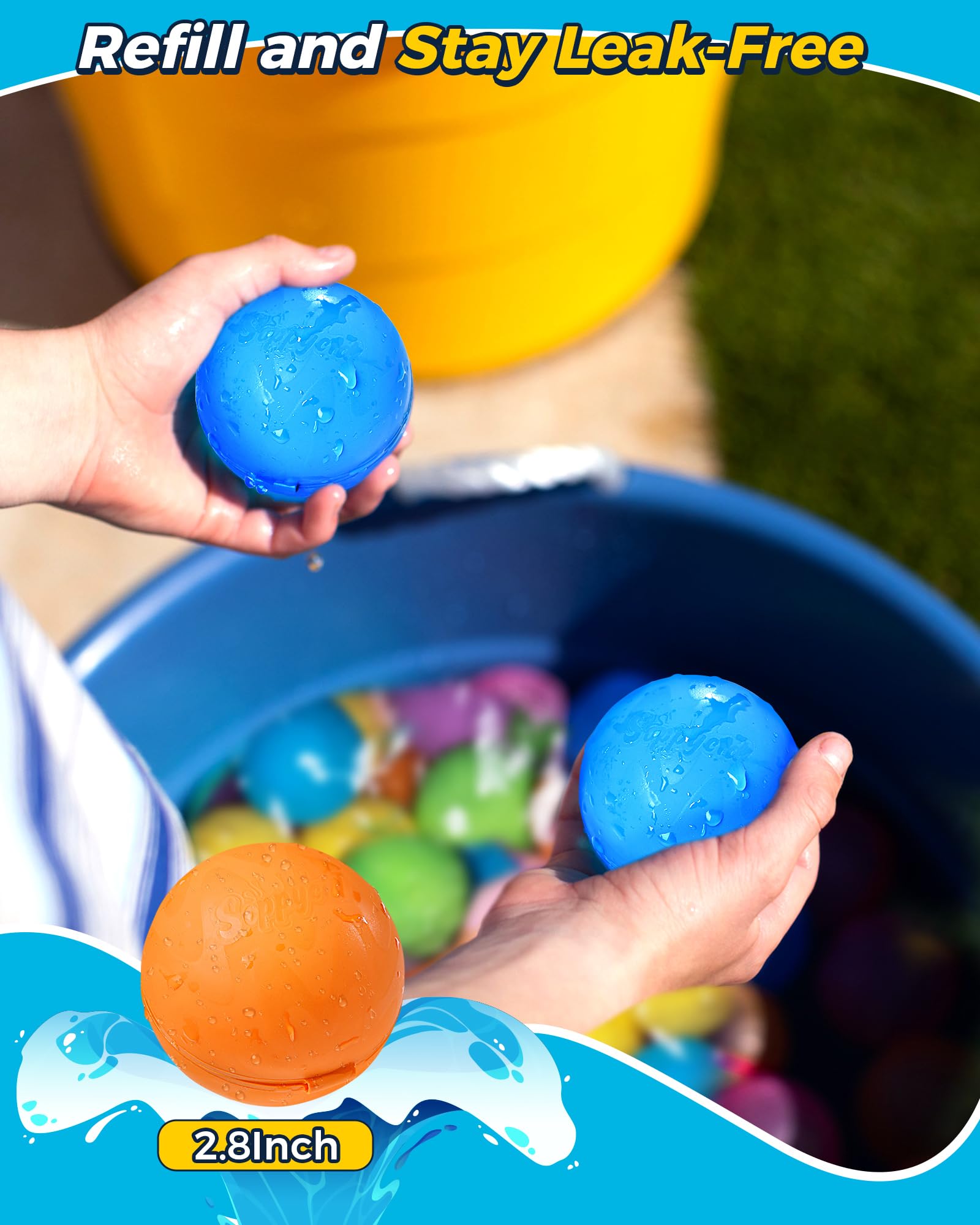 TLITLIMOM SOPPYCID Reusable Water Bomb Balloons – 4 Pack