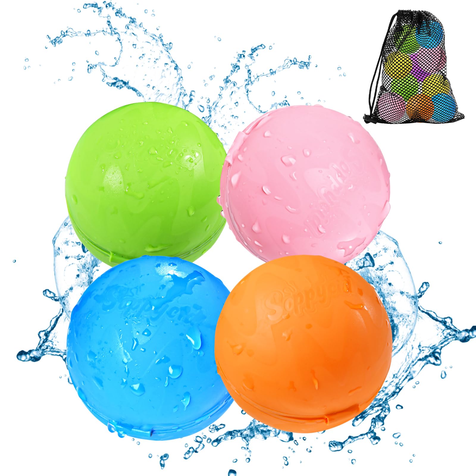 TLITLIMOM SOPPYCID Reusable Water Bomb Balloons – 4 Pack