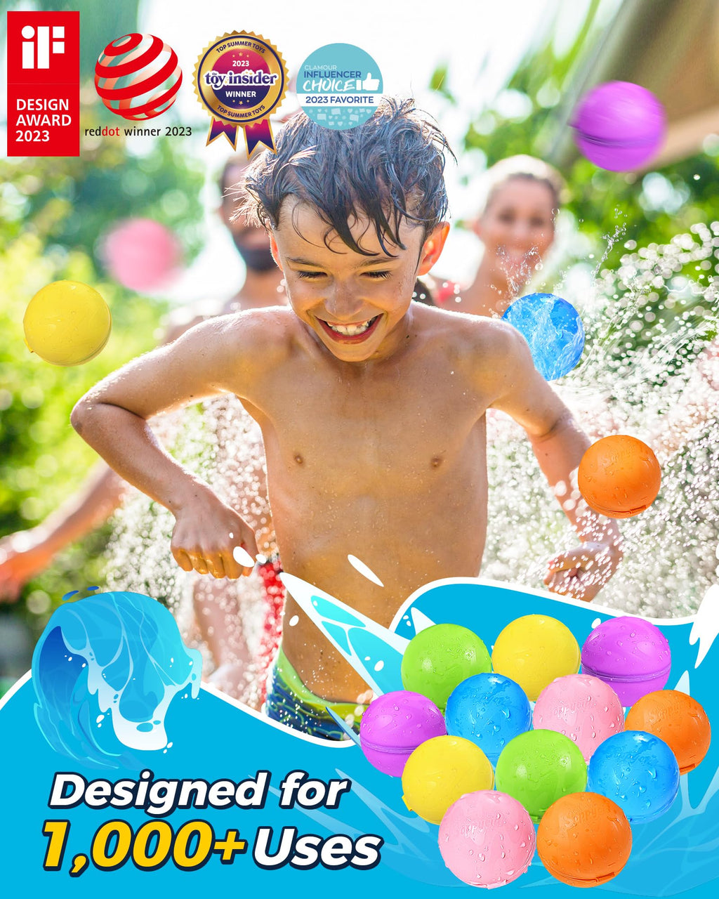 Tlitlimom Reusable Water Balloons – Self-Sealing 18-Pack for Kids 3–12