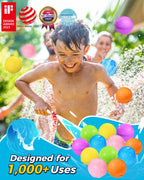 Tlitlimom Reusable Water Balloons – Self-Sealing 18-Pack for Kids 3–12