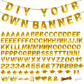 TMTECHJS 131 PCS Golden Letter Banner Set — DIY Birthday & Wedding Decor (5-inch)