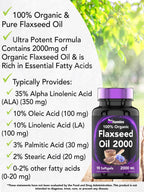 tnvitamins Organic Flaxseed Oil Softgels 2000 mg | 90 Softgels | Omega-3 | Non-GMO (Pack of 2)