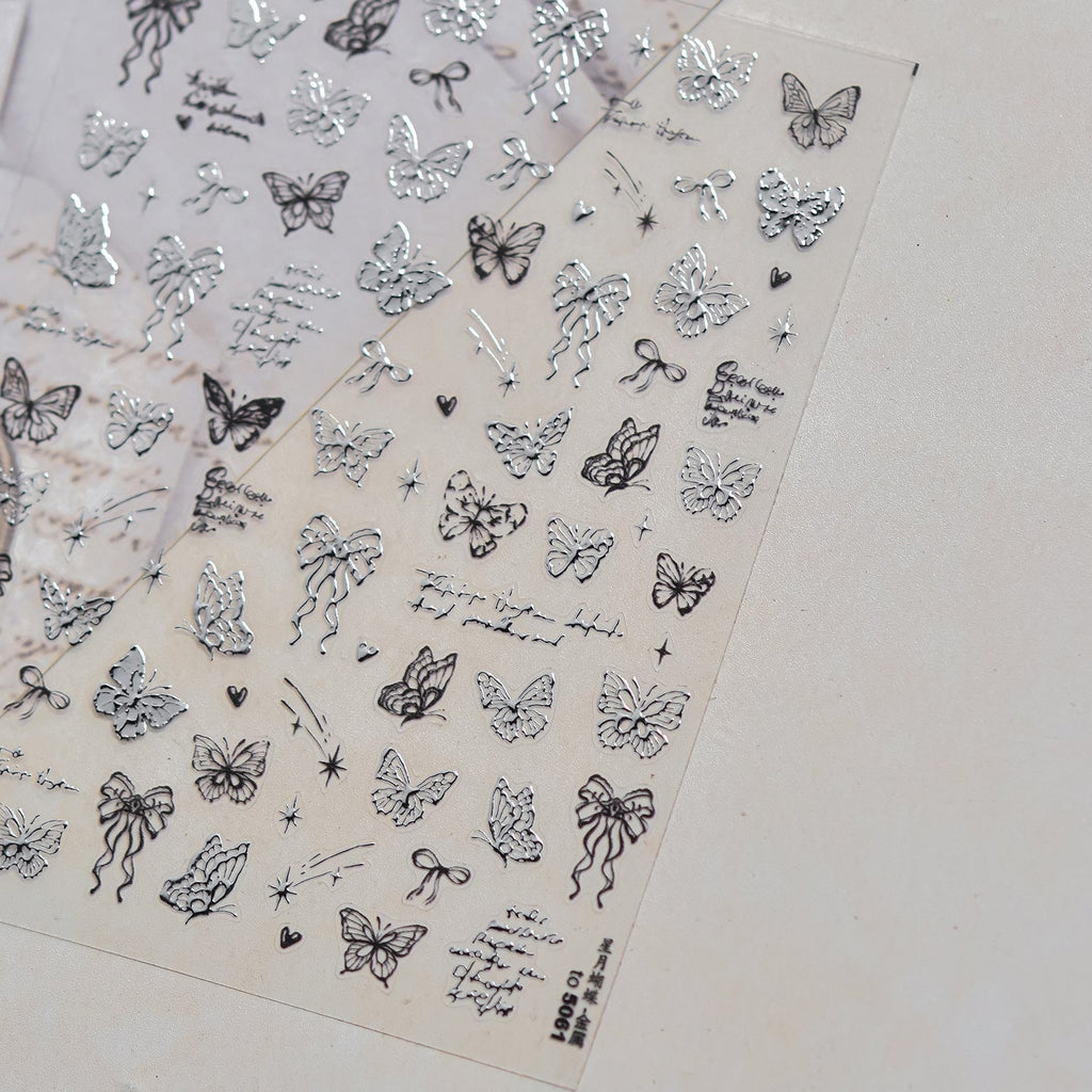 Hello Claws | Butterfly And Bowknot Hot Stamping Nail Deco Sticker