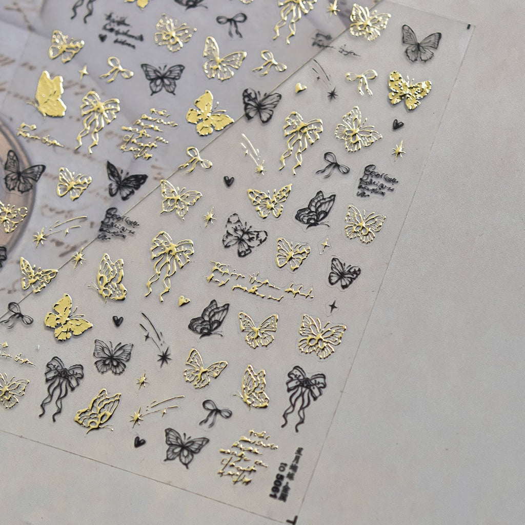 Hello Claws | Butterfly And Bowknot Hot Stamping Nail Deco Sticker