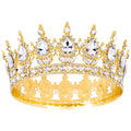 TOBATOBA Gold Queen Crown – Crystal Tiara for Weddings, Parties & Cake Topper