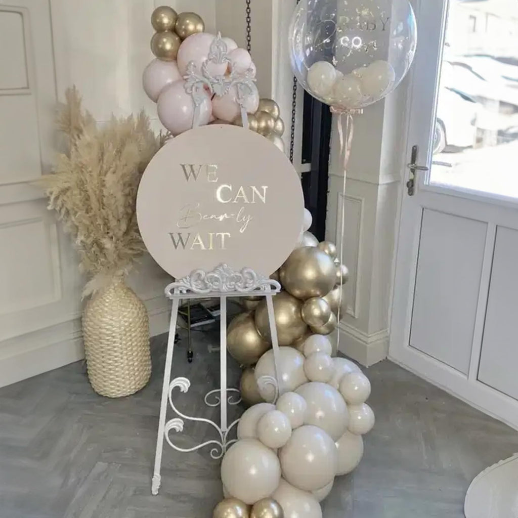 Togvu White & Gold Balloons – 12-Inch Beige Gold Metallic Latex for Boho Birthdays & Weddings