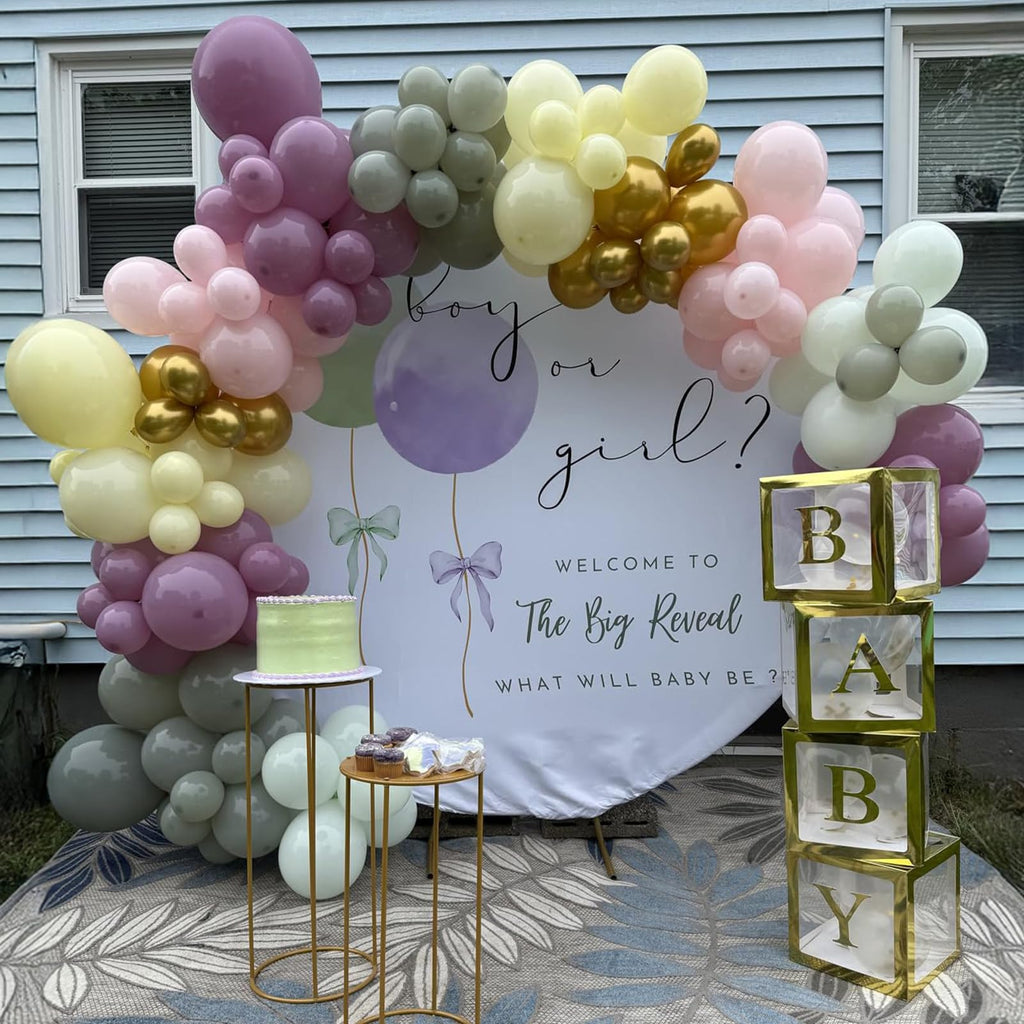 Togvu Dusty Green Purple Pink Balloons - 60 Pack, 12in Confetti Gold for Baby Showers & Weddings