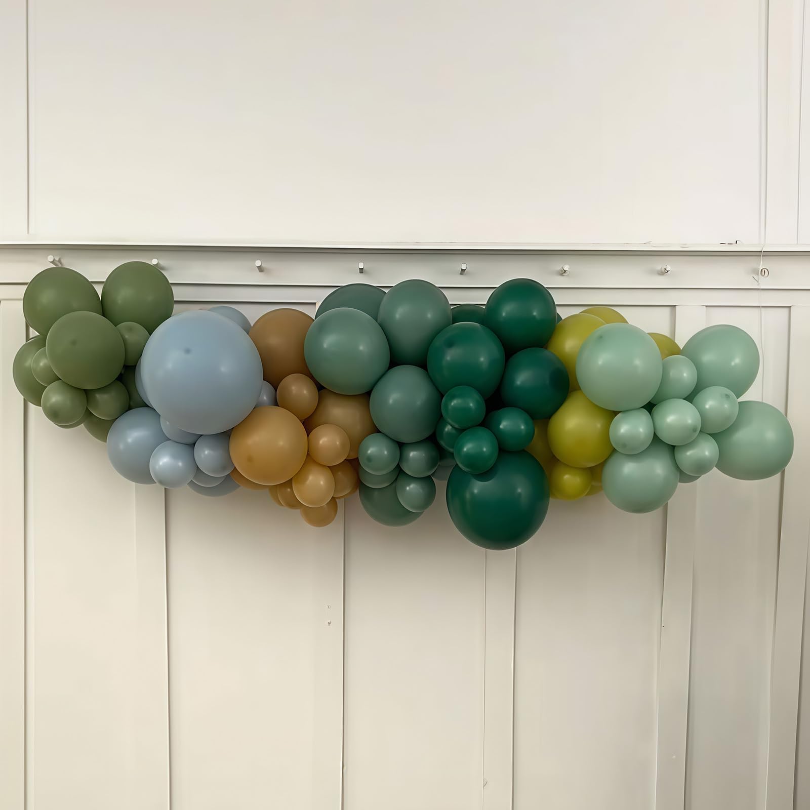 TOGVU Blue Green Brown Balloons 12in – Sage Green & Dusty Blue for Dinosaur Jungle Theme Birthdays & Baby Showers