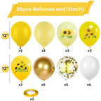 Togvu Sunflower Yellow Gold Balloons – 12in Bee Theme with Metallic Confetti
