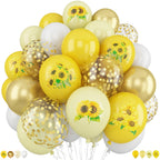 Togvu Sunflower Yellow Gold Balloons – 12in Bee Theme with Metallic Confetti