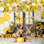 Togvu Sunflower Yellow Gold Balloons – 12in Bee Theme with Metallic Confetti