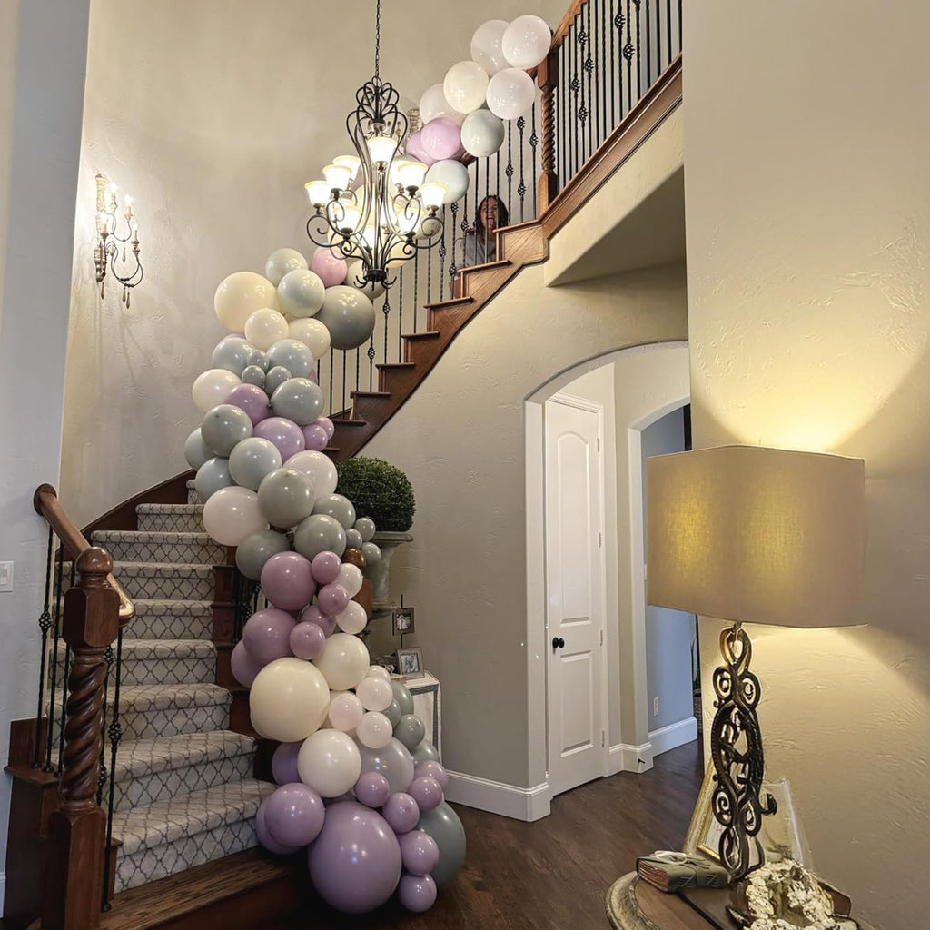 Togvu Dusty Green Purple Pink Balloons - 60 Pack, 12in Confetti Gold for Baby Showers & Weddings