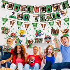 Tomario 53PCS Football Party Decorations Kit — Go Team Banner & Swirl Set